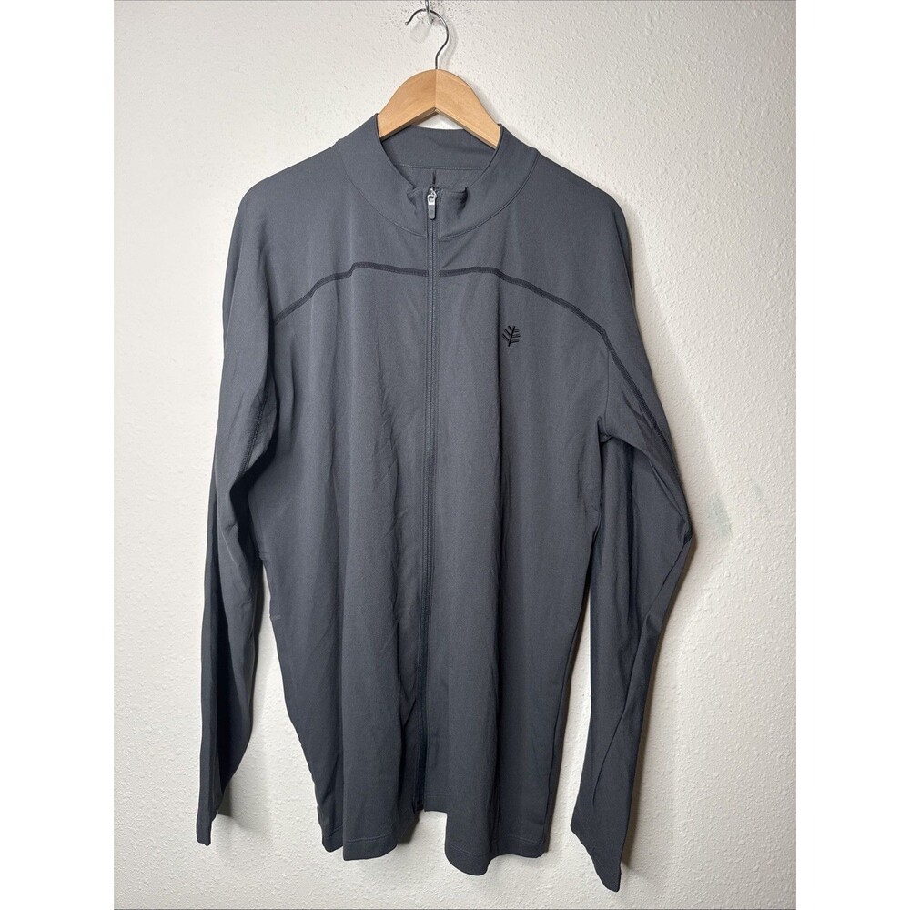 Coolibar Jacket Men XL UPF 50 Sun Protection Full Zip Gray Zip Pocket
